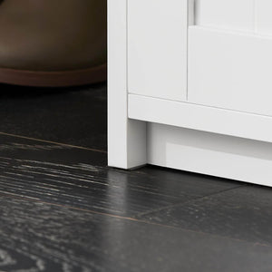 Schuhbank mit Sitzfläche | Sitzbank | Dielenbank | Schuhregal | Weiss