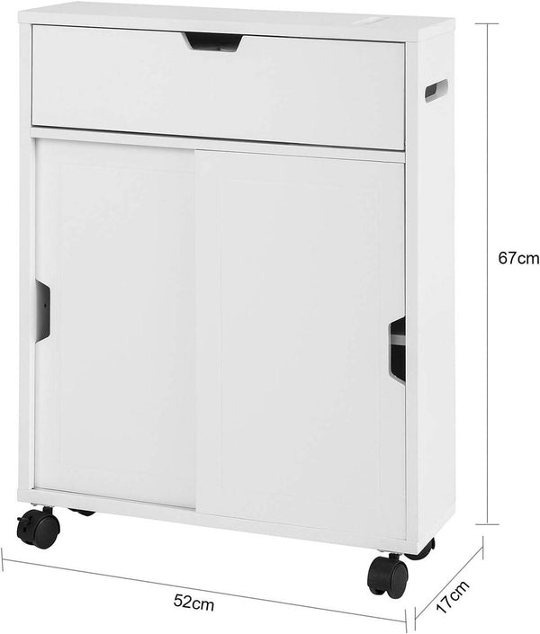 Badrollwagen | Nischenregal | Badschrank Weiss BZR31-W