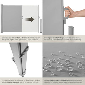 Tendalino laterale in alluminio grigio 160 x 300 cm
