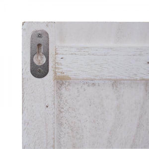 Wandgarderobe Garderobenpaneel Shabby-Look Vintage, 8 Haken 91x60cm ~ weiss, shabby