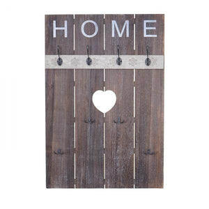 Wandgarderobe Garderobenpaneel Shabby-Look Vintage, 8 Haken 91x60cm ~ braun, shabby