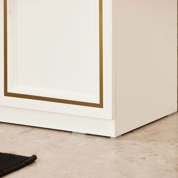 Waschbeckenunterschrank Badschrank Waschtisch Weiß+Gold BZR86-W