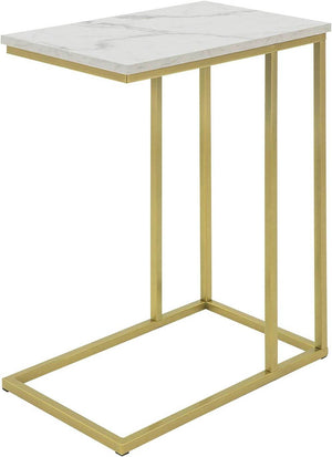Beistelltisch | Pflegetisch mit goldenem Metallgestell | Couchtisch Sofa | FBT87-G