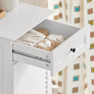 Wäscheschrank mit Wäschesack Wäschesammler Wäschekorb Weiss BZR73-W