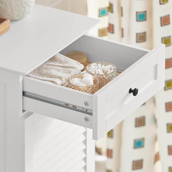 Wäscheschrank mit Wäschesack Wäschesammler Wäschekorb Weiss BZR73-W