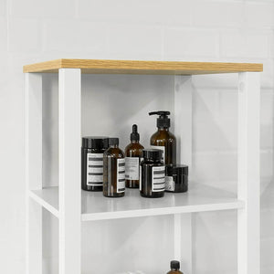 Bad Hochschrank | Badschrank Weiss Badezimmermöbel | BZR43-W