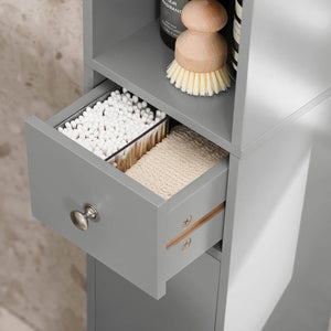 Bad Hochschrank Badschrank Badregal Hellgrau BZR34-HG