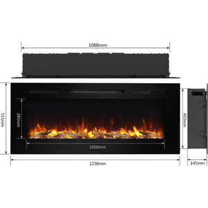 BALDERIA Fiamma 48" Elektrischer Einbaukamin LED 3D-Flammeneffekt 2000W