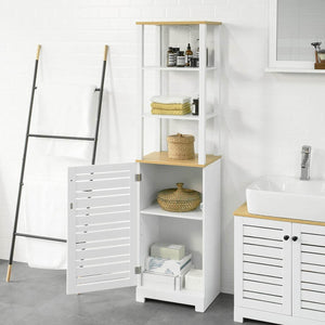 Bad Hochschrank | Badschrank Weiss Badezimmermöbel | BZR43-W