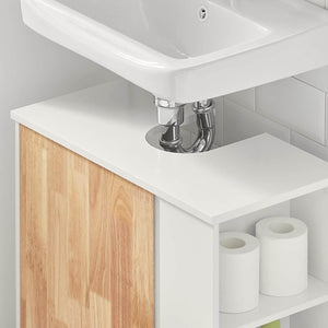 Waschbeckenunterschrank | Waschtisch | Badschrank Weiß-Natur | BZR75-W