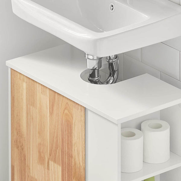 Waschbeckenunterschrank | Waschtisch | Badschrank Weiß-Natur | BZR75-W