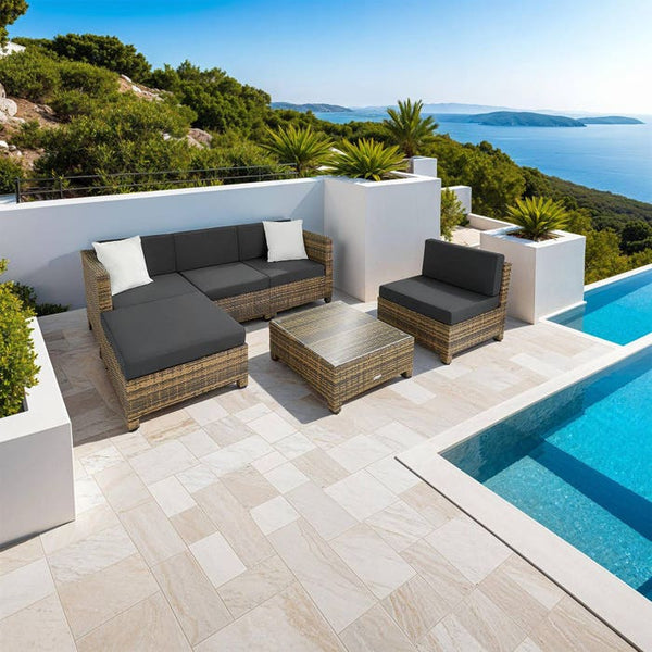 Aluminium Rattan Lounge natur