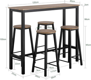 Bartisch mit 4 Stühlen | Bartisch set | Stehtisch | 5-teilig | OGT22-SCH