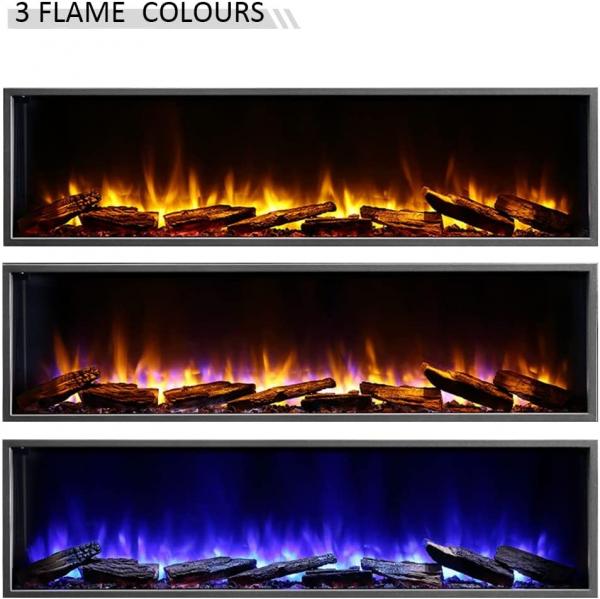 BALDERIA Amazona 56" Elektrokamin mit LED Einbaukamin mit Heizung