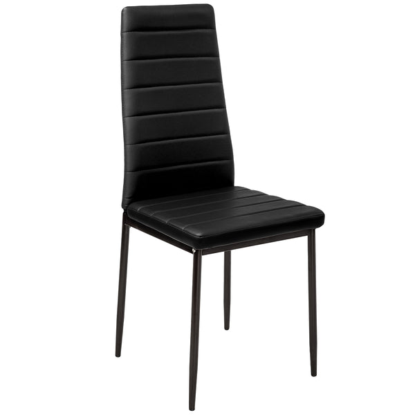 8x Esszimmerstühle, Kunstleder, schwarz