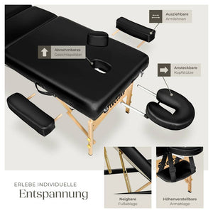 3 Zonen Massageliege Somwang schwarz