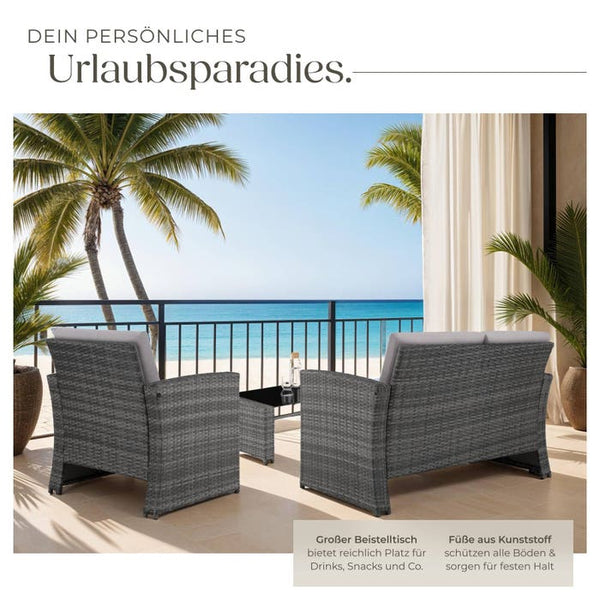 Rattan Lounge Lucca grau/hellgrau