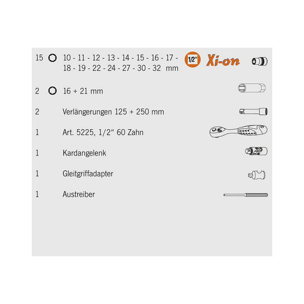 PROJAHN Xi-on 1/2"" Steckschlüssel Satz 23tlg