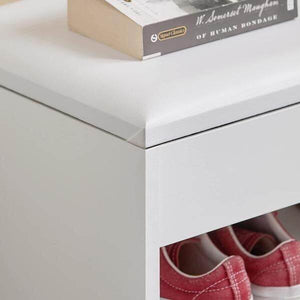 Schuhbank mit Sitzfläche | Schuhregal Weiss