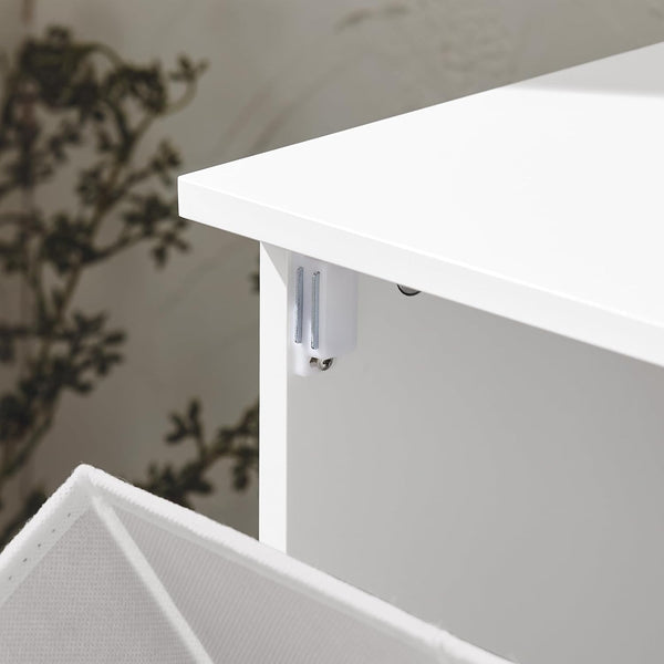 Wäscheschrank mit Wäschesack | Wäschesammler | Wäschekorb | Weiss BZR105-W