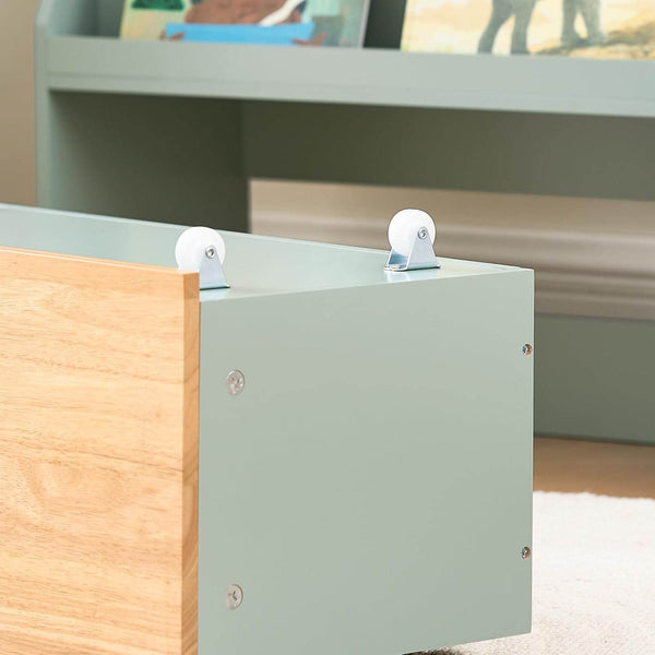 Kinder Bücherregal Spielzeugtruhe Aufbewahrungsregal Kinderzimmer Grün-Natur