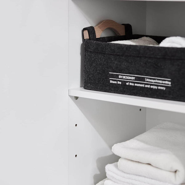 Bad Hochschrank | Badschrank | Badregal | Badmöbel Weiss BZR91-W