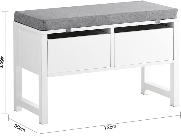 Sitzkommode | Sitzbank mit Stauraum | Schuhbank | Weiss FSR88-W