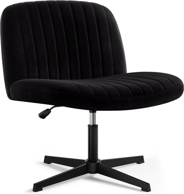 Office chair without armrests with rocking function, black
