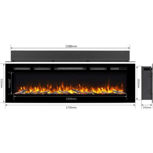 Balderia Elektrokamin - Elektrischer Einbaukamin Fiamma 68"