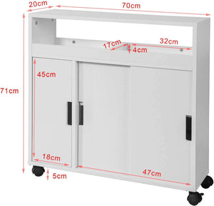 Badrollwagen | Nischenschrank | Badschrank Weiss BZR02-W