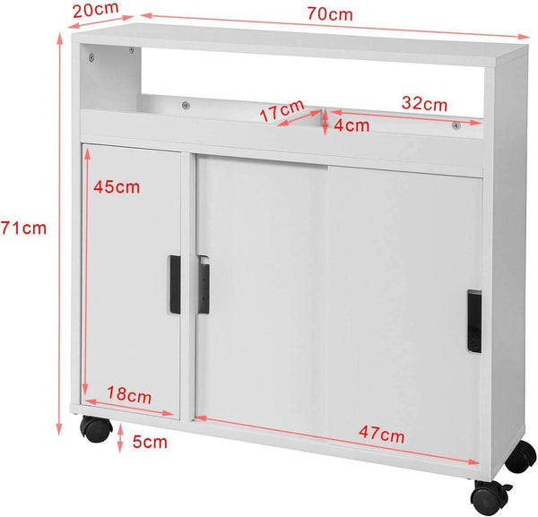 Badrollwagen | Nischenschrank | Badschrank Weiss BZR02-W