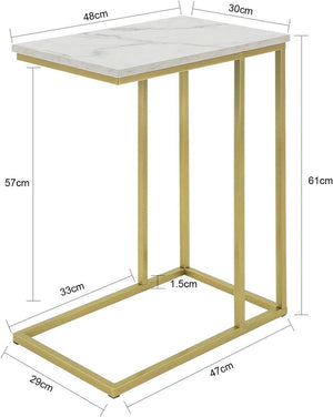 Beistelltisch | Pflegetisch mit goldenem Metallgestell | Couchtisch Sofa | FBT87-G