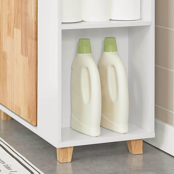 Waschbeckenunterschrank | Waschtisch | Badschrank Weiß-Natur | BZR75-W