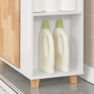 Waschbeckenunterschrank Waschtisch Badschrank Weiß-Natur BZR75-W