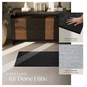 Tapis à poils courts Soft Zone noir 60 x 110 cm 