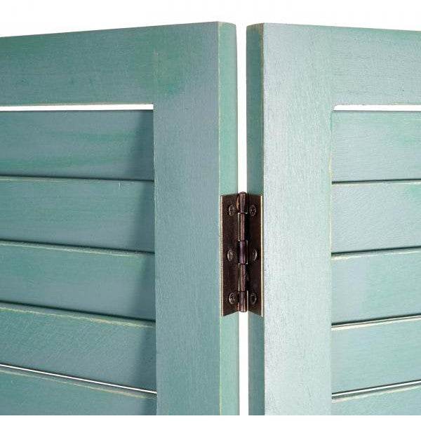 Paravent HWC-C30, Raumteiler Trennwand Sichtschutz, Shabby-Look Vintage, 170x120cm ~ grün