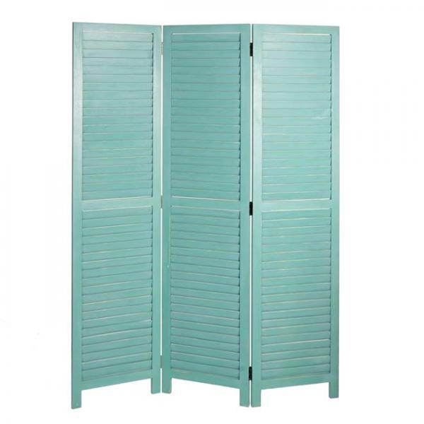 Paravent HWC-C30, Raumteiler Trennwand Sichtschutz, Shabby-Look Vintage, 170x120cm ~ grün