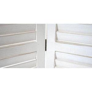 Paravent HWC-C30, Raumteiler Trennwand Sichtschutz, Shabby-Look Vintage, 170x205cm ~ weiss