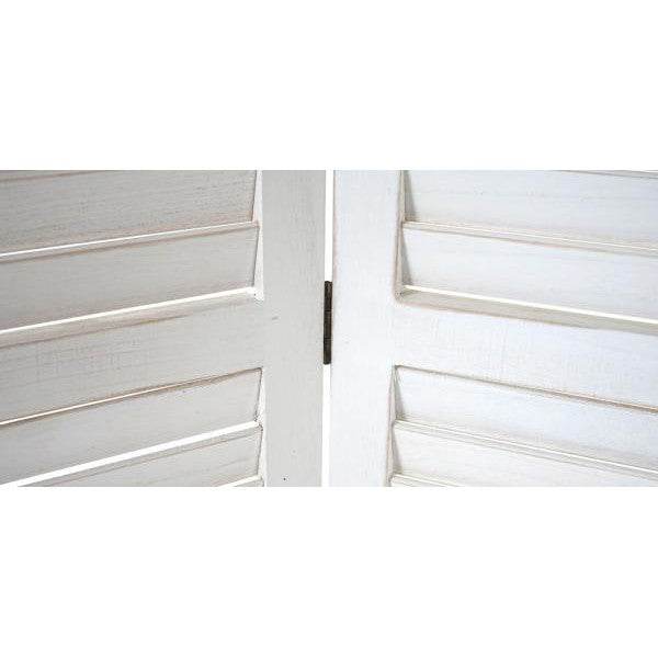 Paravent HWC-C30, Raumteiler Trennwand Sichtschutz, Shabby-Look Vintage, 170x205cm ~ weiss