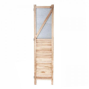 Paravent HWC-D27, Raumteiler Trennwand spanische Wand Sichtschutz, Holz Metall 170x160x2cm