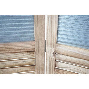 Paravent HWC-D27, Raumteiler Trennwand spanische Wand Sichtschutz, Holz Metall 170x160x2cm
