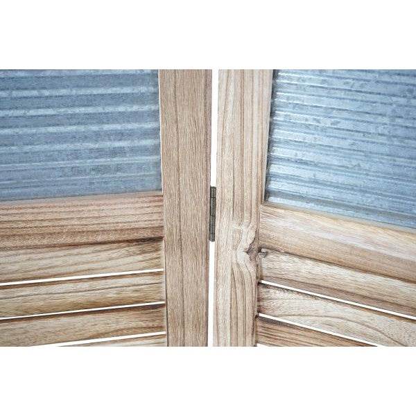 Paravent HWC-D27, Raumteiler Trennwand spanische Wand Sichtschutz, Holz Metall 170x160x2cm