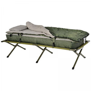 Campingbett Set mit Zelt Schlafsack Matratze 4 in 1 faltbar Dunkelgrün