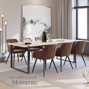 6er Set Stuhl Marilyn, braun/schwarz