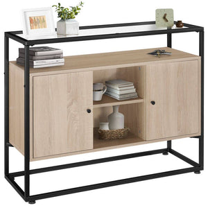Sideboard Oldham 100x38x80,5cm Industrial Holz hell, Eiche Sonoma