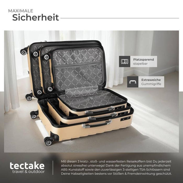 Trolley Set 3-tlg. aus Hartschale, champagner