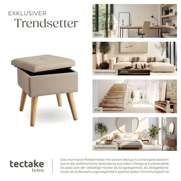 Sitzhocker mit Stauraum Elva Sand