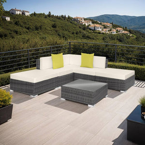 Rattanset Paris, grau