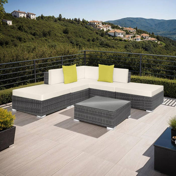 Rattanset Paris, grau