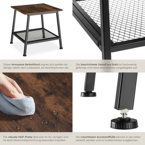 Beistelltisch Bedford Industrial Holz dunkel, rustikal